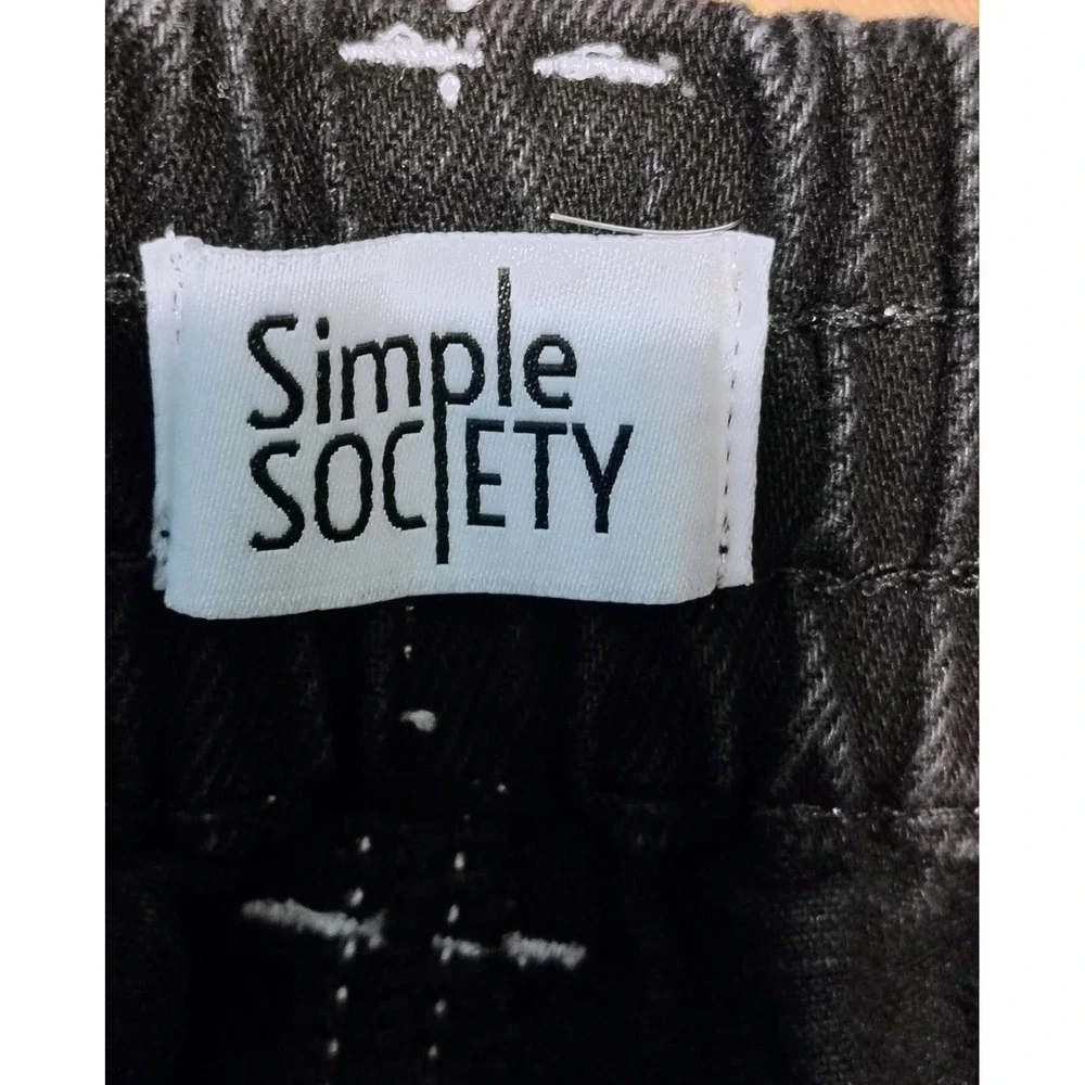 Womens Black Contrast Stitch High‎ Waist Denim Shorts 9/29 Skater Streetwear